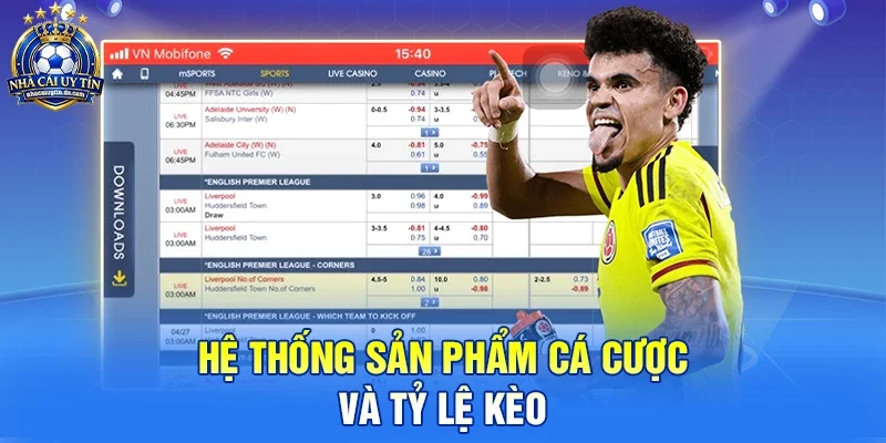 Hệ thống sản phẩm cá cược và tỷ lệ kèo
