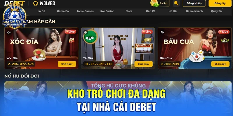 Tốc độ nạp và rút tiền nhanh: Người chơi chỉ mất 2-5 phút để nạp tiền và 15-30 phút để nhận tiền sau khi thắng cược, tạo sự tin tưởng và minh bạch cho cộng đồng.Kho trò chơi đa dạng tại nhà cái Debet