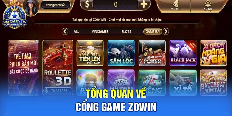 Tổng quan về cổng game ZOWIN